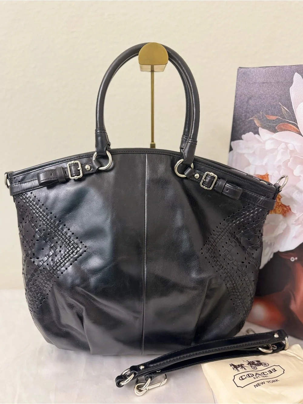 NWOT - Coach Madison Sophia Embossed Woven Satchel - Picture 7 of 10